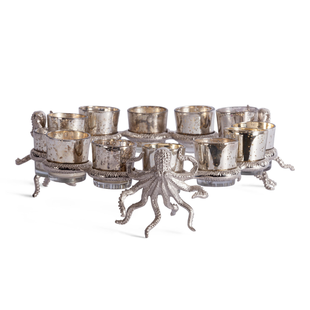 Подсвечник Secret De Maison OCTOPUS4 ( mod. 3925 ) алюминиевый сплав, 36x36,5x12 см, никель/nickel