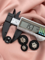 Пуговицы Ди. черные серебро