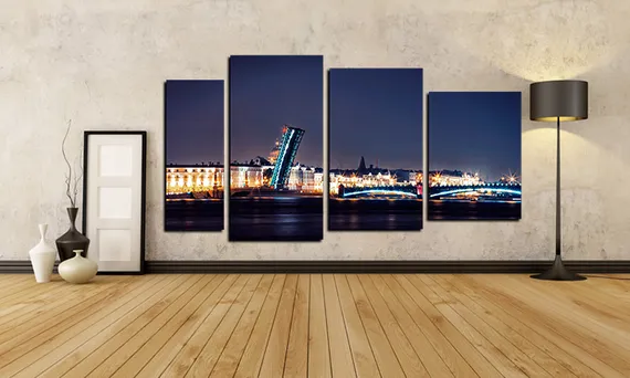 Модульная картина "Ночной Питер"