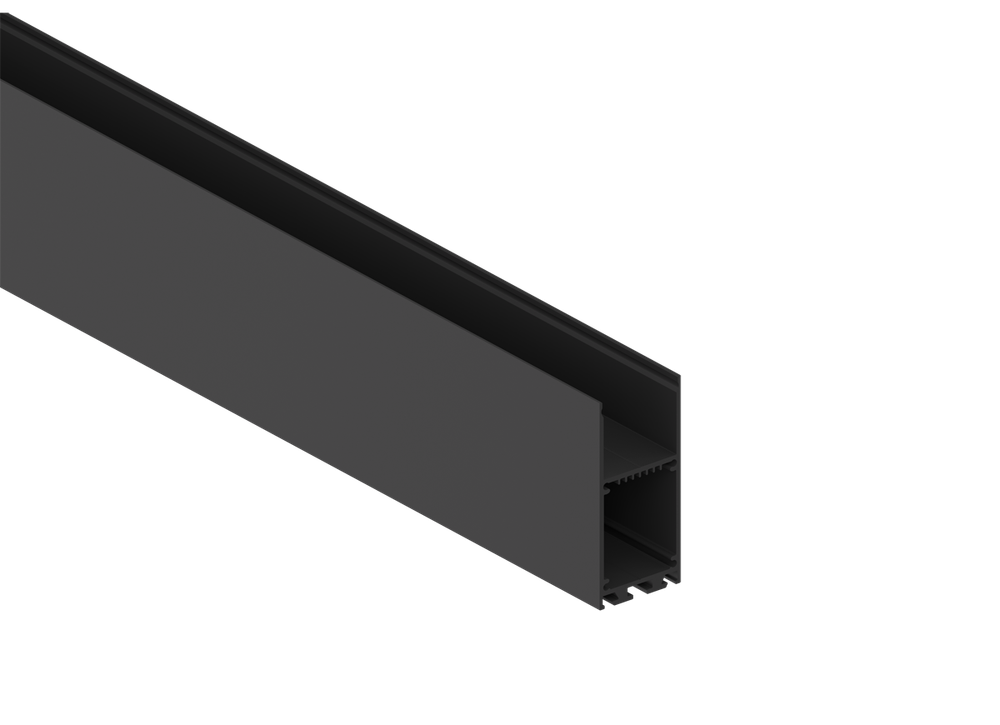 Накладной/подвесной алюминиевый профиль, 32,2х71,5х2000. Цвет: Черный матовый, RAL9005,
