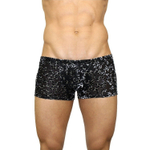 Мужские трусы-боксеры с леопардовым принтом под велюр (Размер: M) (Цвет: черный)