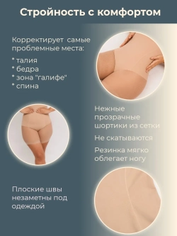 Высокие корректирующие живот утягивающие трусы шорты