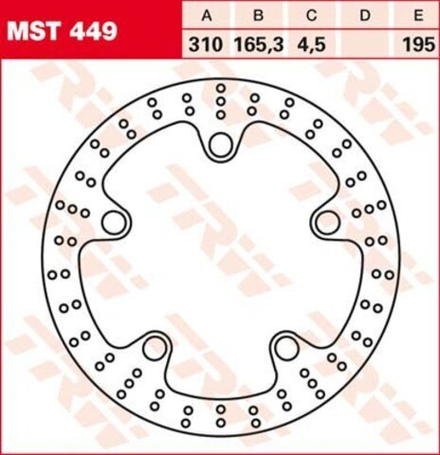 Диск тормозной TRW MST449