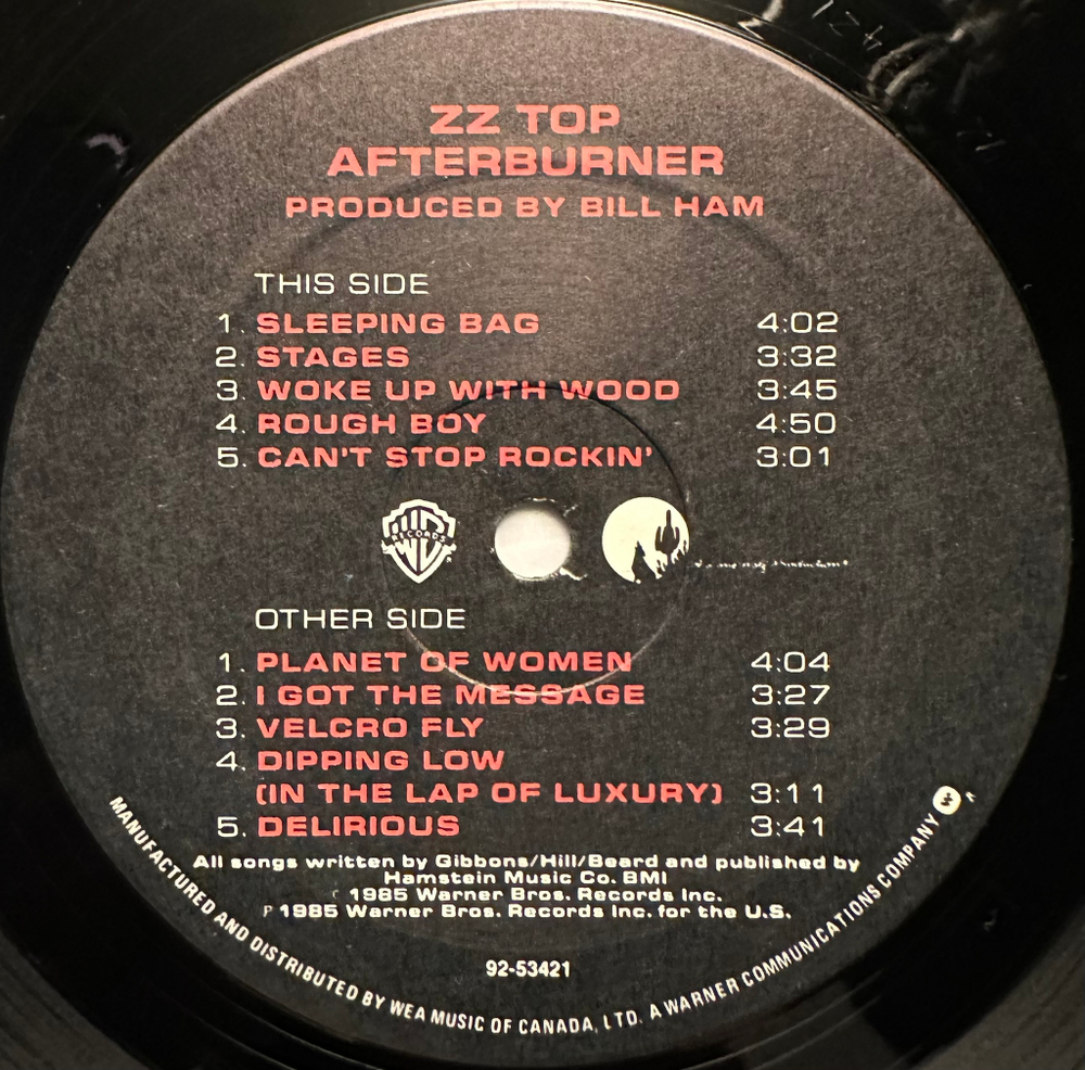 ZZ Top - Afterburner (Канада 1985г.)