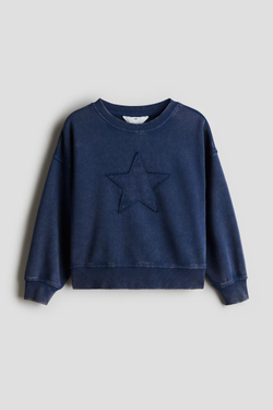 H&M Толстовка с контрастными деталями, темно-синий