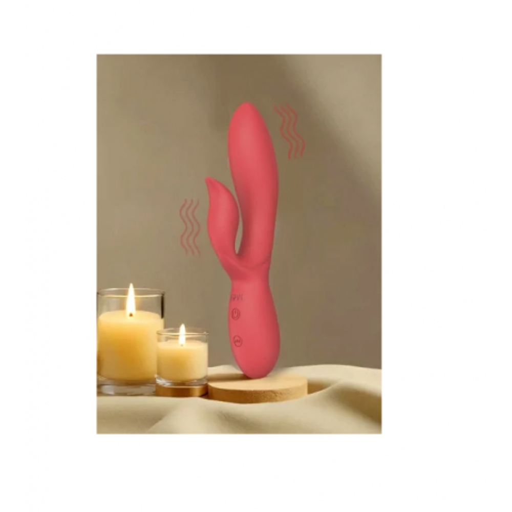 Вибратор кролик из жидкого силикона Isida, цвет коралловый (INFINITE)