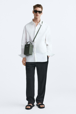 ZARA НЕБОЛЬШАЯ ЖЕСТКАЯ СУМКА-КОРОБОЧКА ПРЯМОУГОЛЬНОЙ ФОРМЫ, ЗЕЛЕНЫЙ