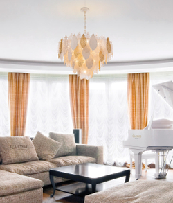 Люстра Cloyd SENEGAL-A C21 / Ø80 см - с золотыми листьями - золото (арт.10367)