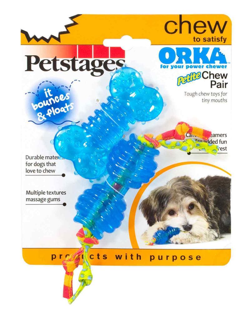 Petstages набор из двух игрушек для собак мелких пород &quot;ОРКА косточка + гантеля&quot; 7 см ультра-мини