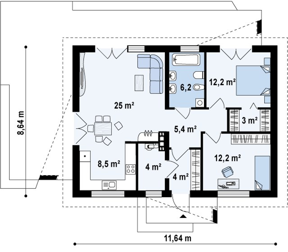 Проект Дома 81 кв. м К-99