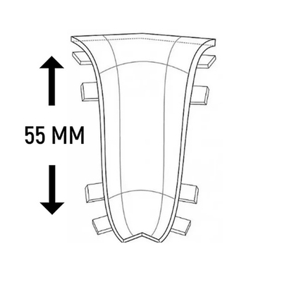 Плинтус Угол внутренний к плинтусу Royce 55 мм