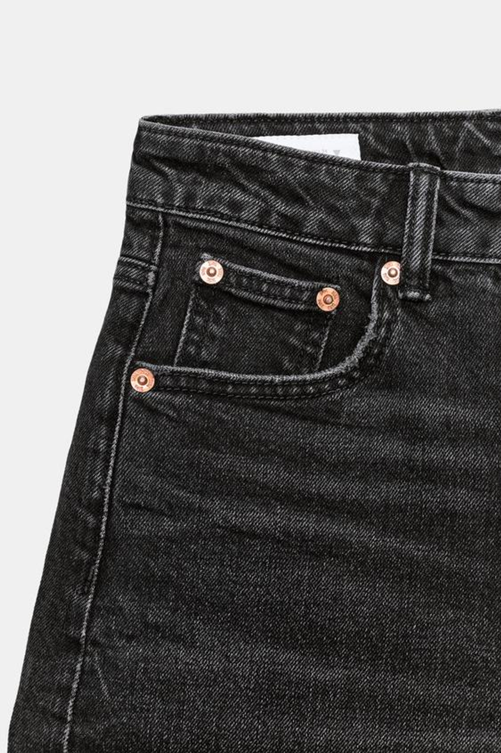 ZARA ДЖИНСОВЫЕ ШОРТЫ TRF MOM FIT С ВЫСОКОЙ ПОСАДКОЙ, АНТРАЦИТОВО-СЕРЫЙ