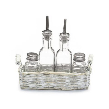 Набор для специй 4 предмета в плетеной подставке 22,5*7,8*5,5/19 см P.L. Proff Cuisine