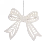 Подвески в блёсках «Сказочные бантики» 9*11 см (набор 2 шт), Белый