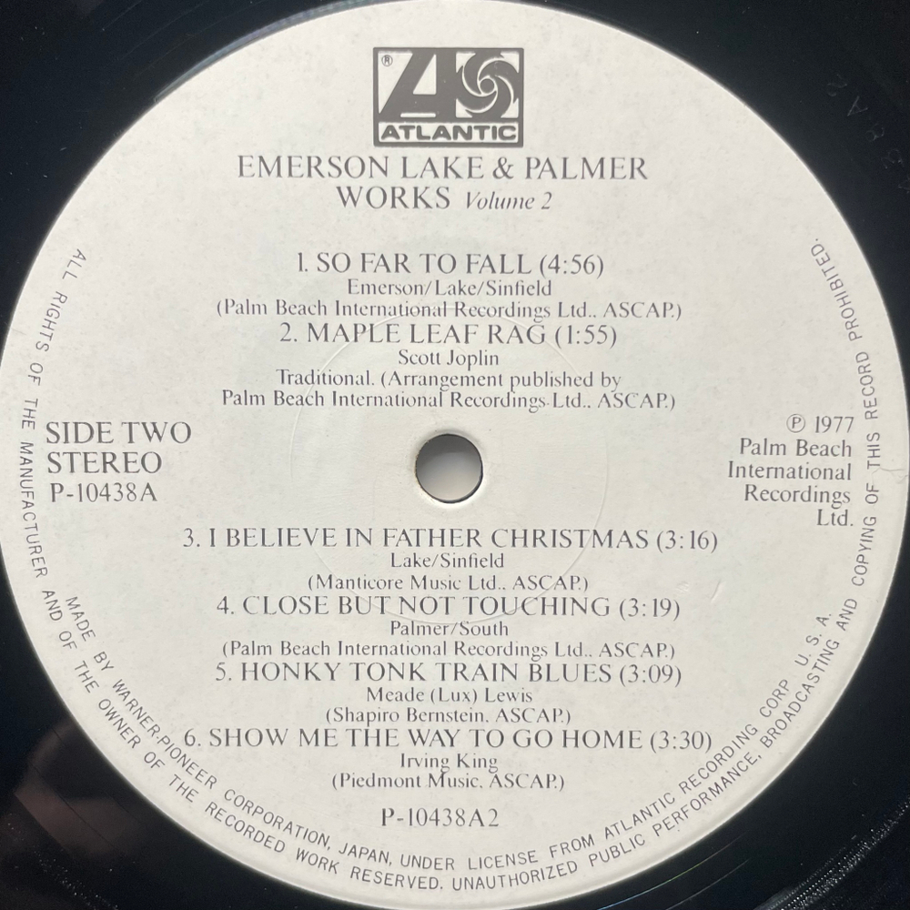 Emerson Lake & Palmer- Works Volume 2 (Япония 1977г.)