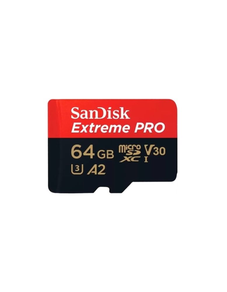 Micro SecureDigital 64GB SanDisk Extreme Pro microSD UH for 4K Video on Smartphones, Action Cams &amp; Drones 200MB/s Read, 90MB/s Write, Lifetime Warranty[SDSQXCU-064G-GN6MA]