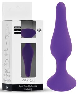 Фиолетовая анальная втулка Silcone Purple Plug Medium - 11 см.