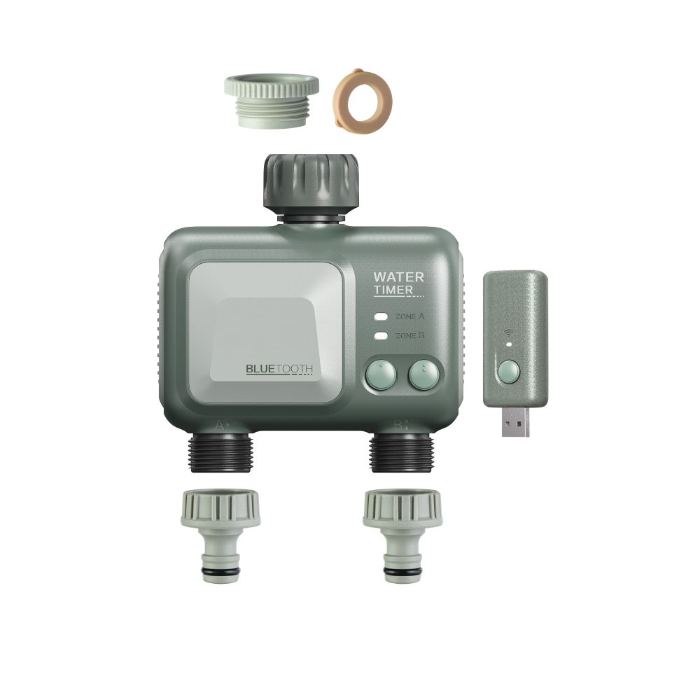 UST-A400 2C-WF IP65 GATEWAY OLIVE Умный таймер Wi-Fi+Bluetooth для автоматического полива. 2 канала. Шлюз в-к. ТМ Uniel