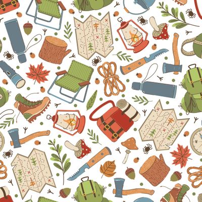 Туризм. Охота и рыбалка. Кемпинг на природе с палаткой. Туризм, поход