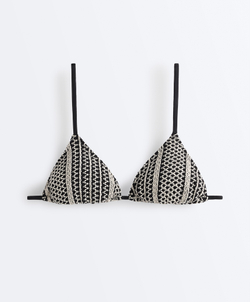 OYSHO Топ-бикини с треугольными чашечками, черный