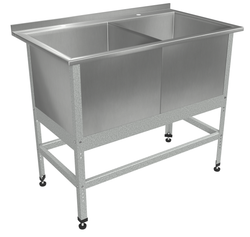 Ванна котломоечная двухсекционная "Бизнес" ВМБк, 1200x700x860 мм, с бортом