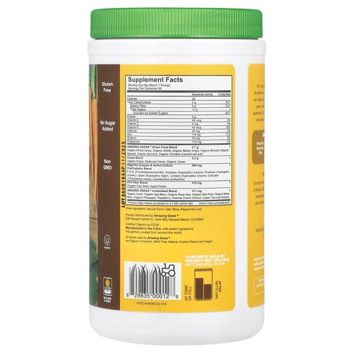 Amazing Grass, Greens Blend Superfood, шоколад, 480 г (1,06 унции)