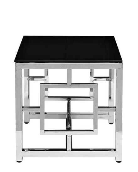 GY-ET2051212 Стол журнальный черное стекло/хром 53*50*50см