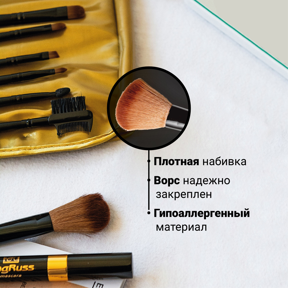 Magruss Кисти для макияжа 7 шт в чехле Набор кистей для макияжа