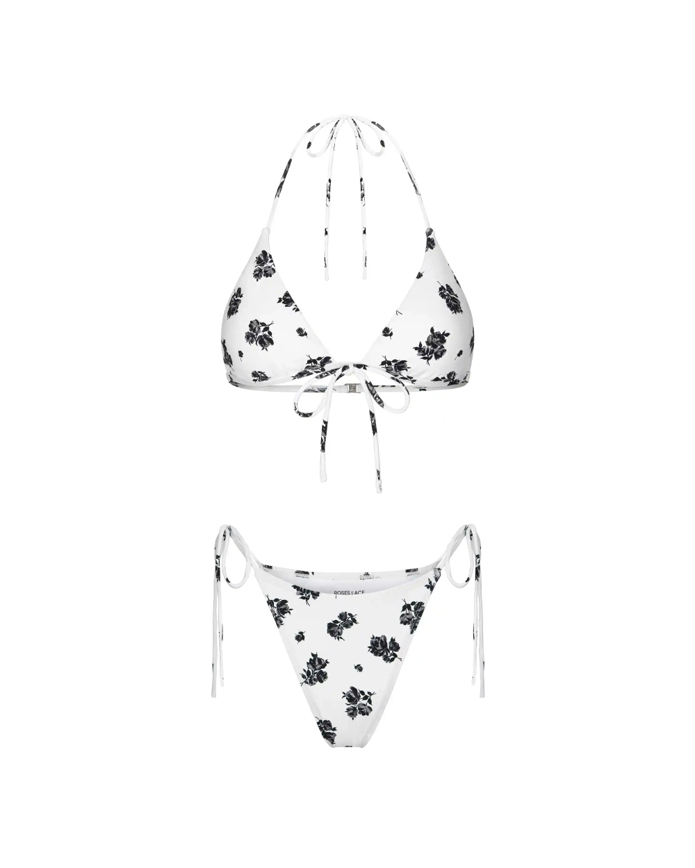 Gill, купальник из бифлекса раздельный, молочный с цветочным принтом и парео