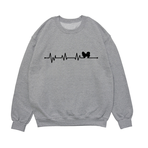 Свитшот "Пекинес - сердечный ритм"