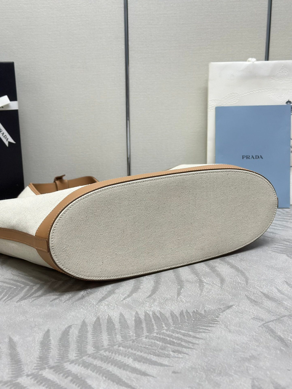 Prada Large Linen Tote Bag 37 cm