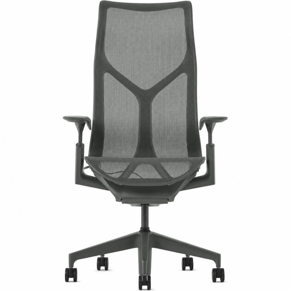 Кресло Herman Miller Cosm, высокая спинка, цвет Carbon, регулируемые подлокотники