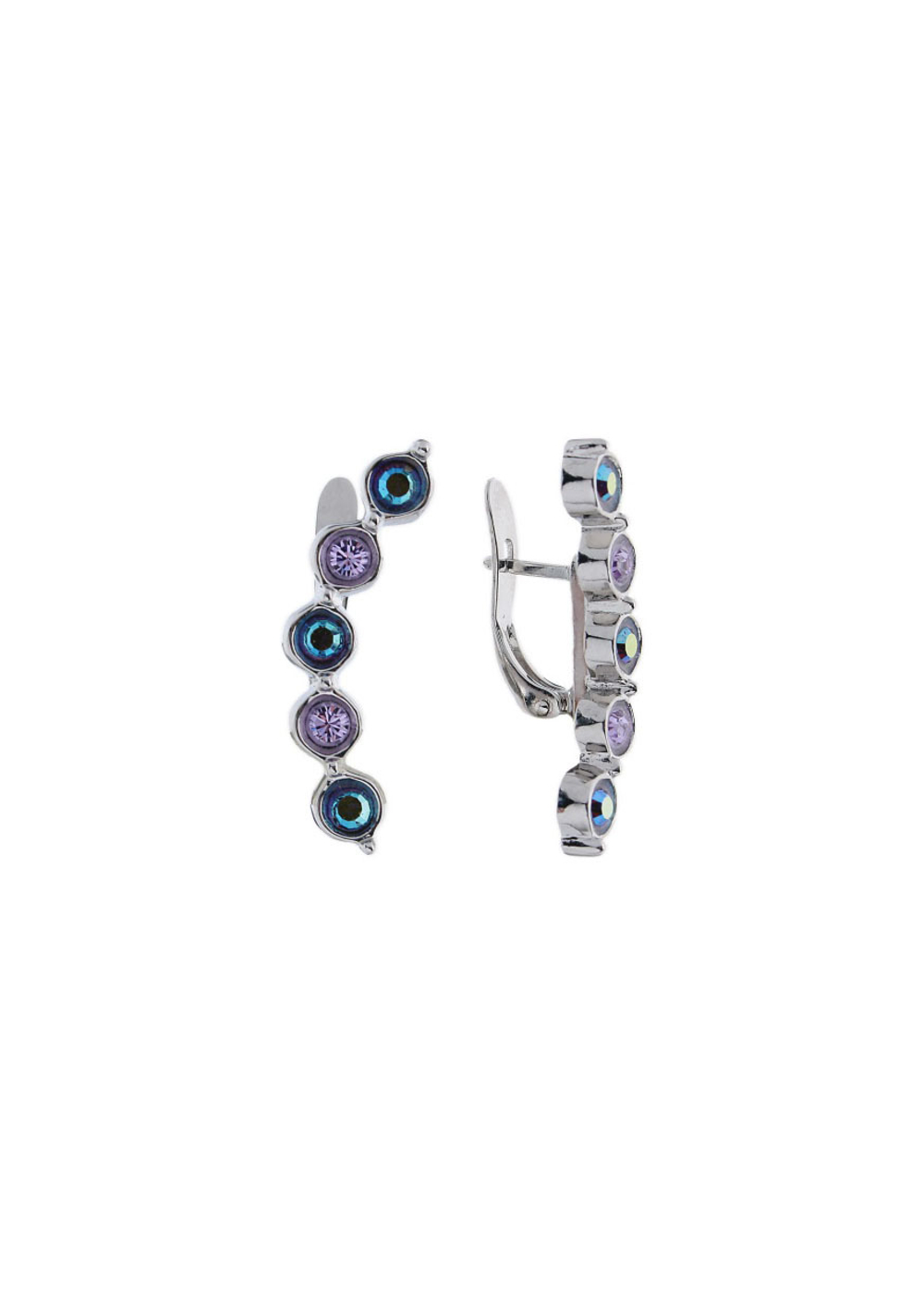 "Суфле" серьги в родиевом покрытии из коллекции "Десерт" от Jenavi  с английским замком