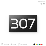 Номер на дверь 307, табличка на дверь для офиса, квартиры, кабинета, аудитории, склада, черная 120х70 мм, Айдентика Технолоджи