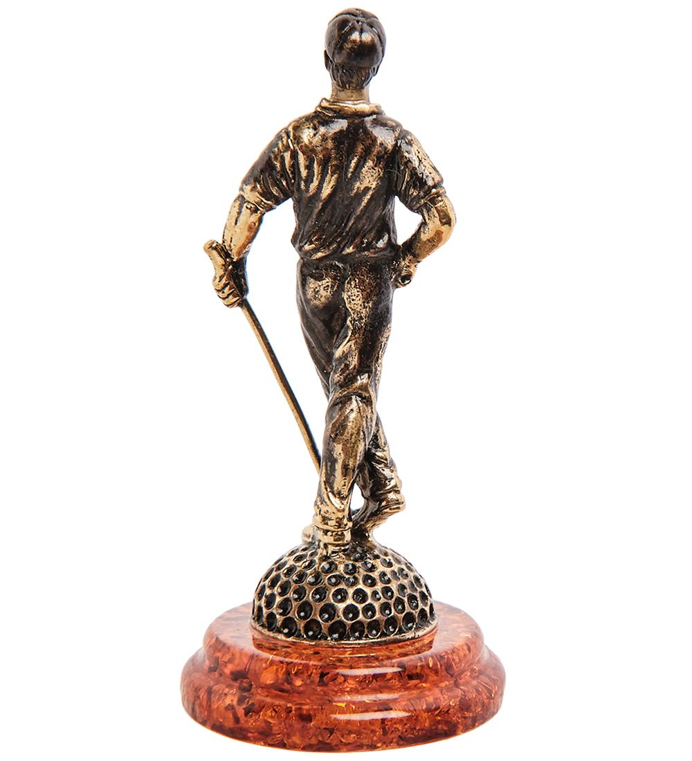 Народные промыслы AM-3208 Фигурка «Гольфист» (латунь, янтарь)