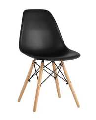 Eames Style DSW черный пластик, стальной каркас, натуральный массив бука