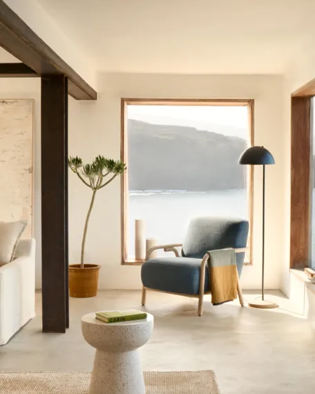 Приставной столик Pada Ø4045 см, белое терраццо