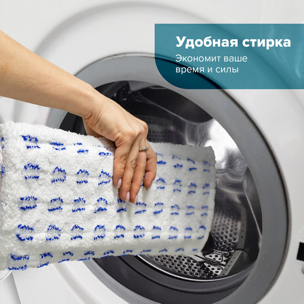 Швабра с флаундером 40 см телескопический черенок 130 см резьба 1 6 см микрофибра/абразив (ТИП К) LAIMA
