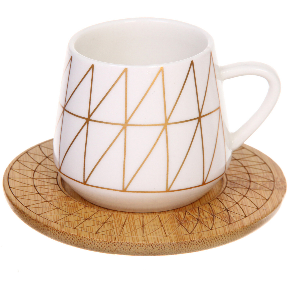 Кофейный набор 12 предметов «Скарлетт» (6 кружек 90мл+6 блюдец), треугольники
