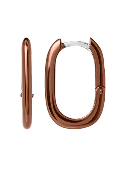 Серьги "База" из серебра 2 см шоколадные