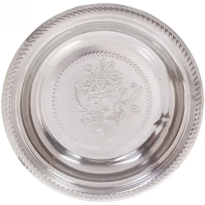 Поднос металлический «Цветы» 28см