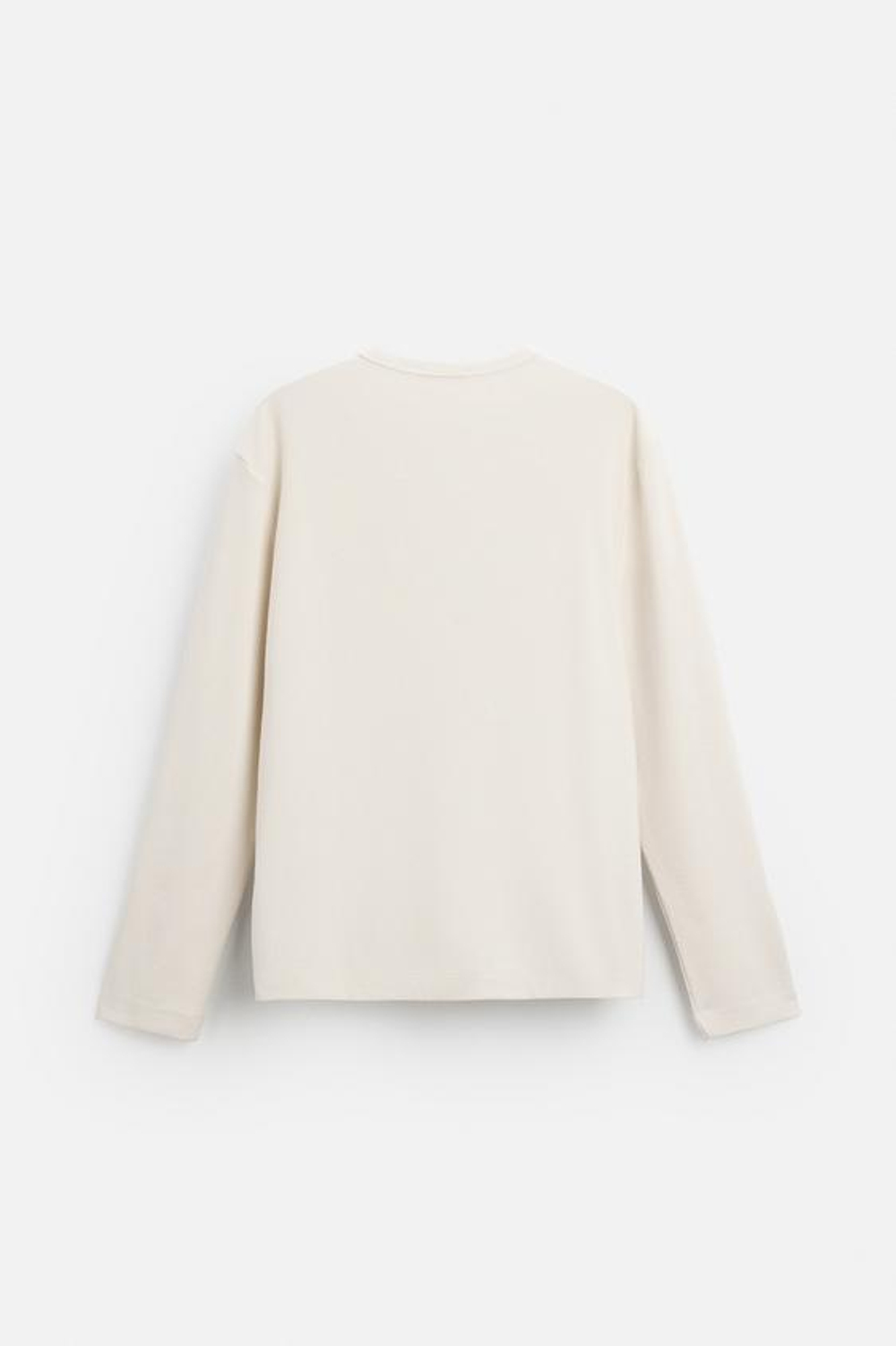 ZARA ФУТБОЛКА ИЗ РЕЛЬЕФНОЙ ТКАНИ С ВОРОТНИКОМ И ПУГОВИЦАМИ, ЭКРЮ