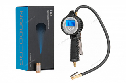 NORDBERG Ti8D Пистолет профессиональный для подкачки колес, цифровой, обрезиненный, для легковых авто
