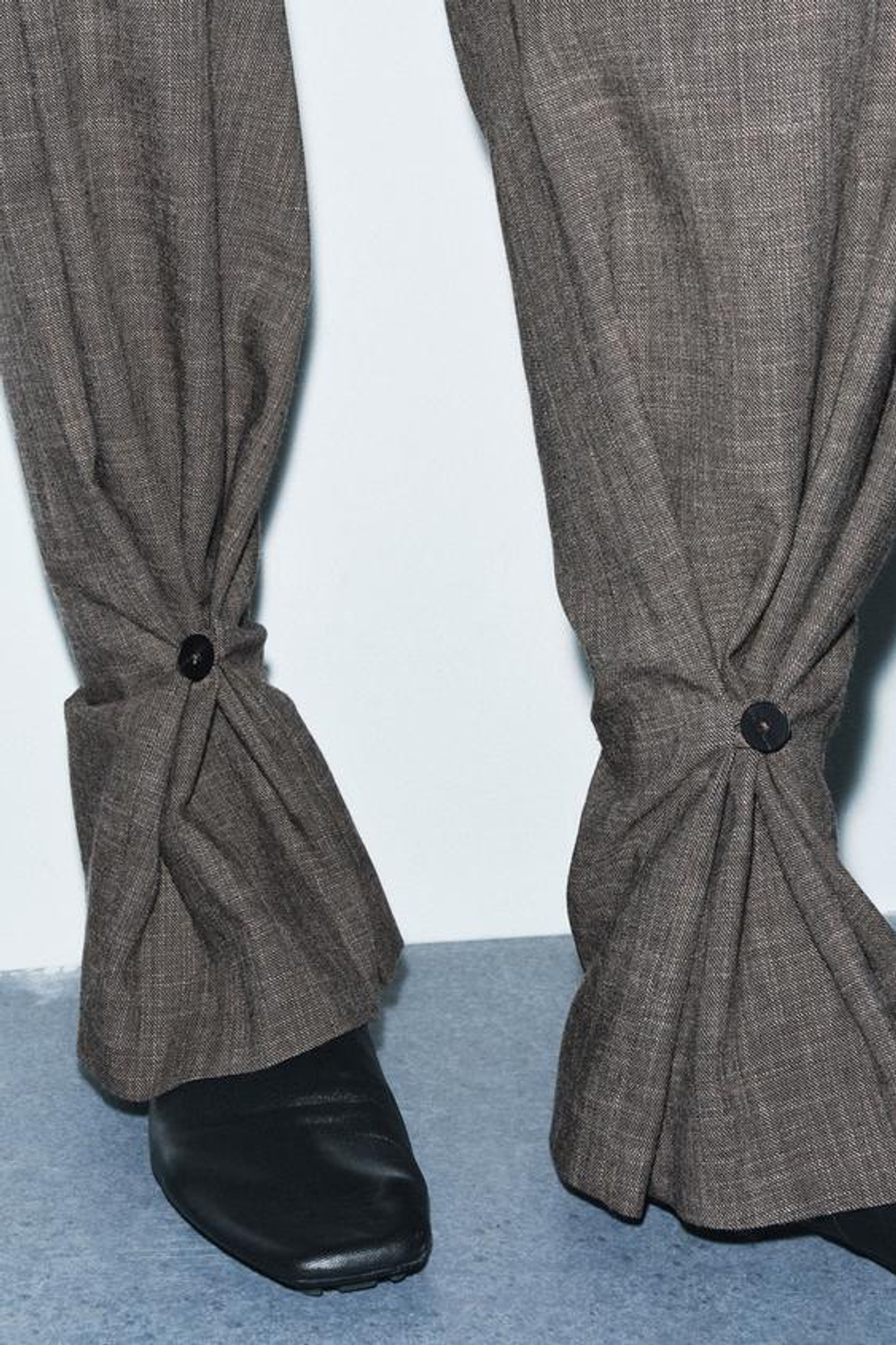 ZARA БРЮКИ С ПУГОВИЦАМИ НА МАНЖЕТАХ — ZW COLLECTION, РЫЖЕВАТО-КОРИЧНЕВЫЙ