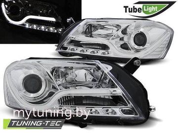 Передние фары chrome tube light для VW Passat B7