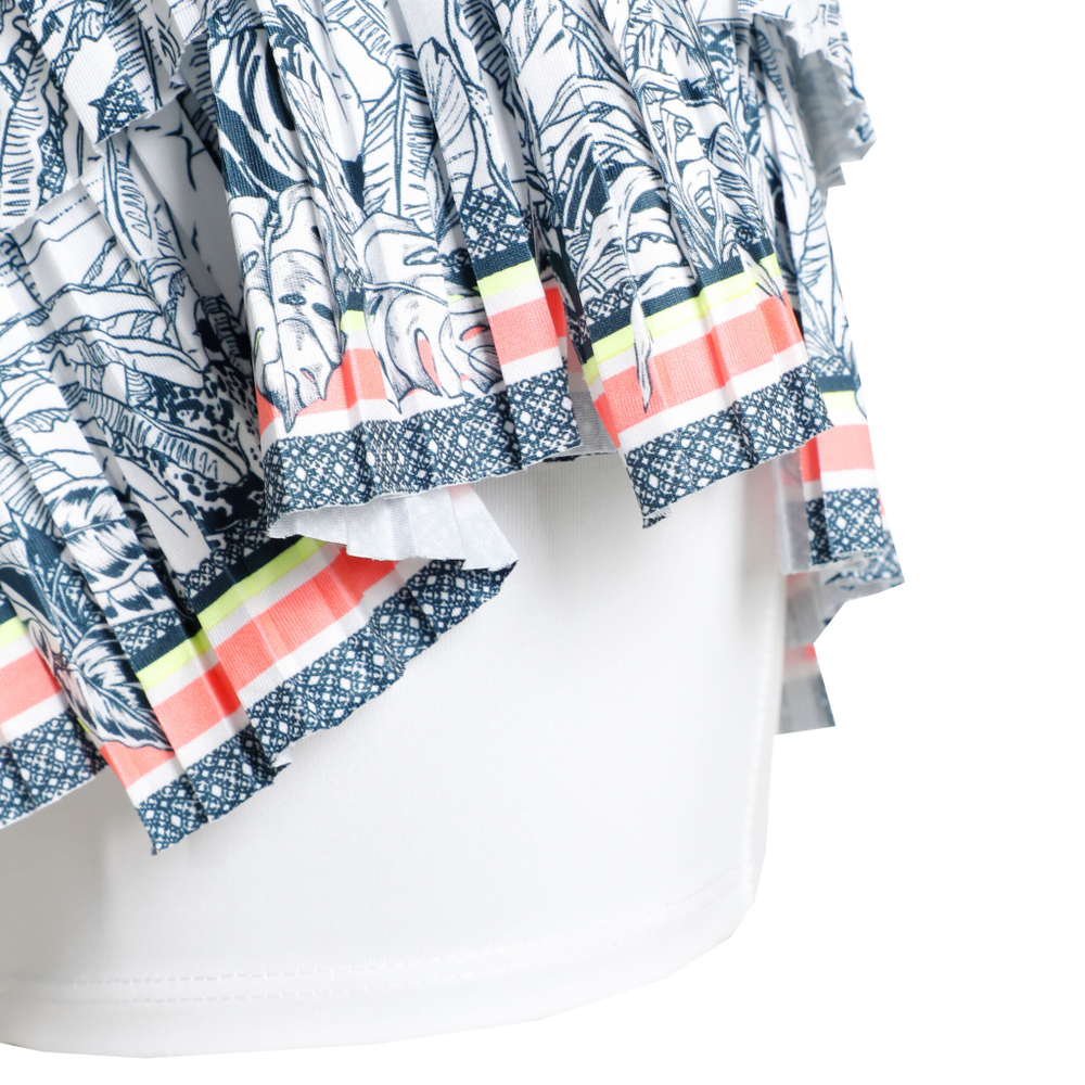 Женская теннисная юбка Lucky in Love Palms D'Amour Pleated Skirt Women - White, Multicoloured