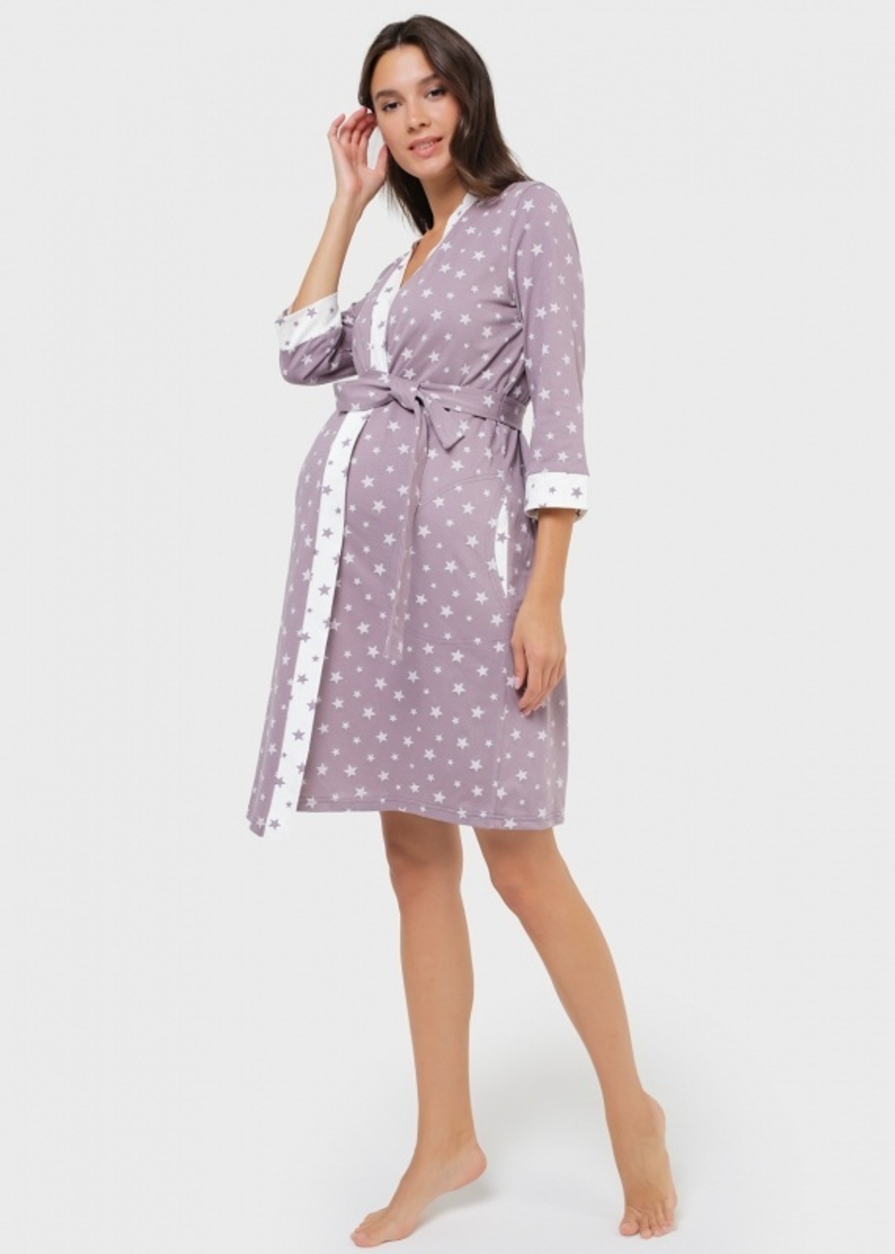 Халат с сорочкой для беременных и кормящих мам