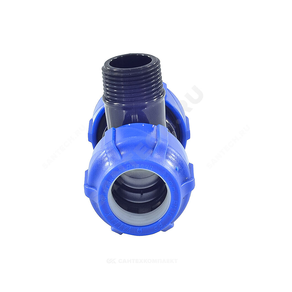 Тройник компрессионный ПЭ Дн 20х1/2"х20 НР Ру16 VALFEX 1210022001220