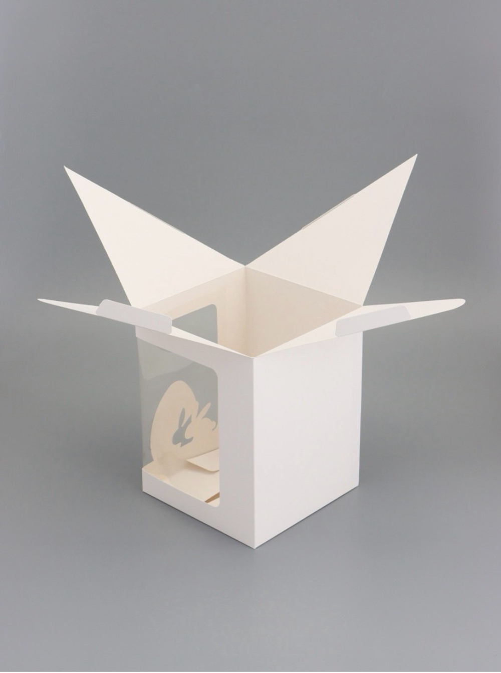 Коробка для десерта, упаковка кондитерская, белая, 18×18×23 см