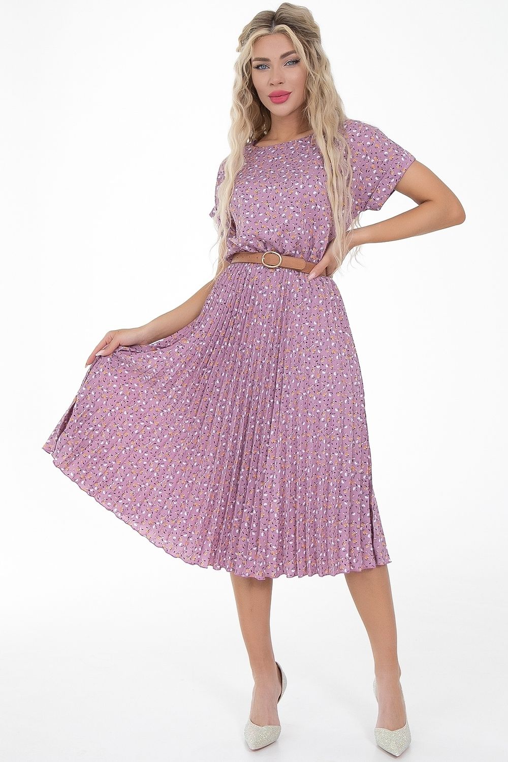 Платье Летнее (гофре,сирень) Diolche (Акция)